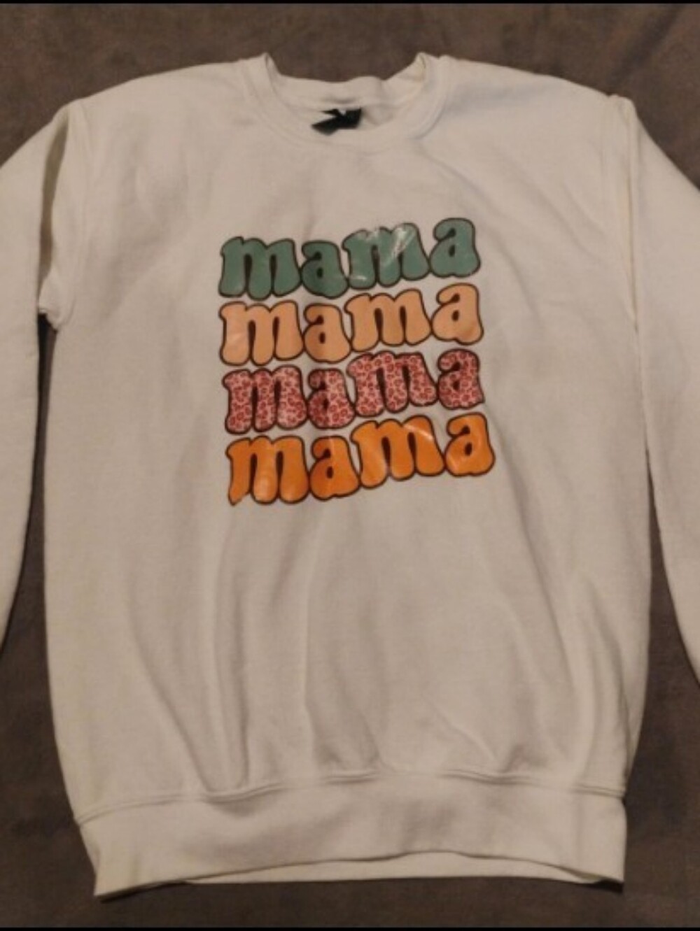 Gildan Retro Stacked Mama Graphic Crewneck Sweatshirt - Size S